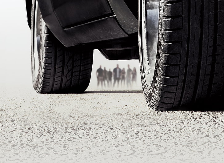 gray vehicle wheel and tire, silhouette, tires, car, Fast & furious 7, HD wallpaper