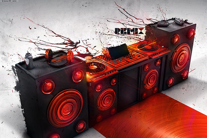 HD wallpaper: DJ controller on top of PA speaker digital wallpaper, music,  CGI | Wallpaper Flare