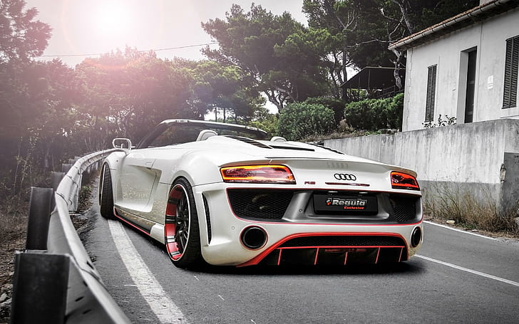 2014 Audi R8 V10 Spyder By Regula Tuning 2, white audi convertible coupe, HD wallpaper