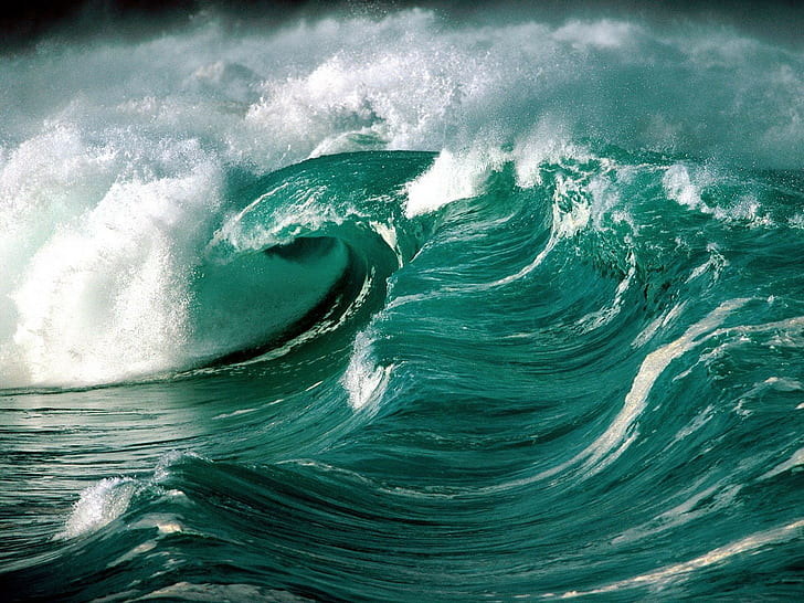 nature, sea, waves, water, motion, power, beauty in nature, HD wallpaper