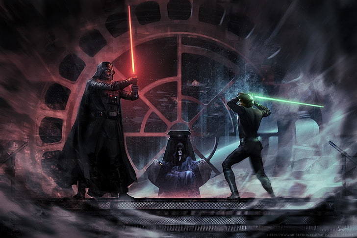 Star Wars, Darth Vader, Lightsaber, Luke Skywalker, Star Wars Episode VI: Return Of The Jedi, HD wallpaper
