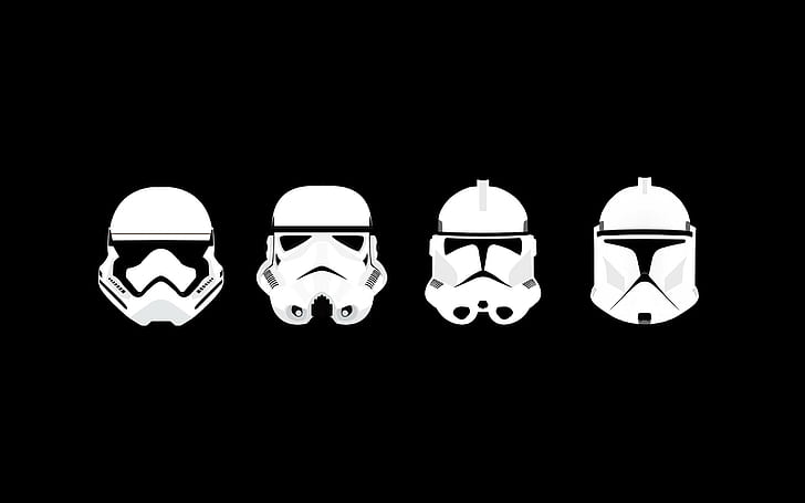 minimalism star wars clone trooper stormtrooper helmet, black background