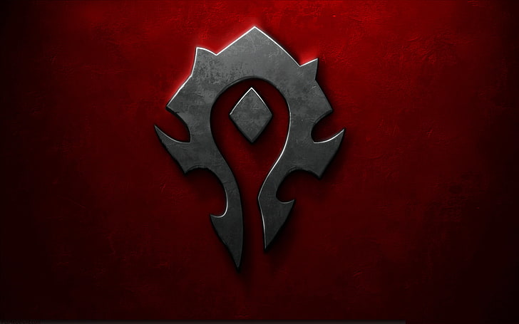 logo illustration, horde, World of Warcraft, video games, red