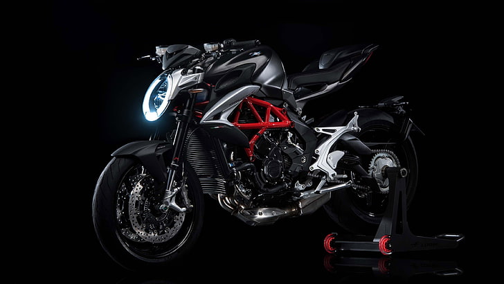 motorbike, dark, motorcycle, mv agusta brutale, HD wallpaper