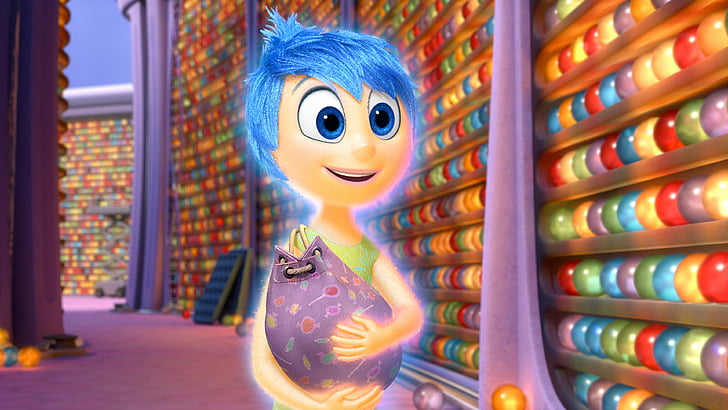 Joy from inside out character, best movies of 2015, cartoon, HD wallpaper