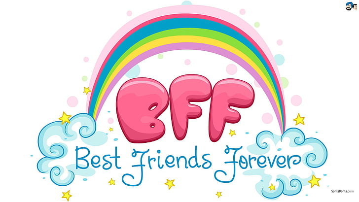 Best Friend Forever, cute, 3d and abstract, HD wallpaper