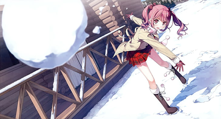 Anime Girls, Kurumi, Kantoku, Original Characters, Kantoku, Snow, HD wallpaper