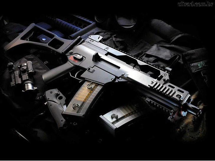gray and black assault rifle, Weapons, Heckler & Koch G36, HD wallpaper