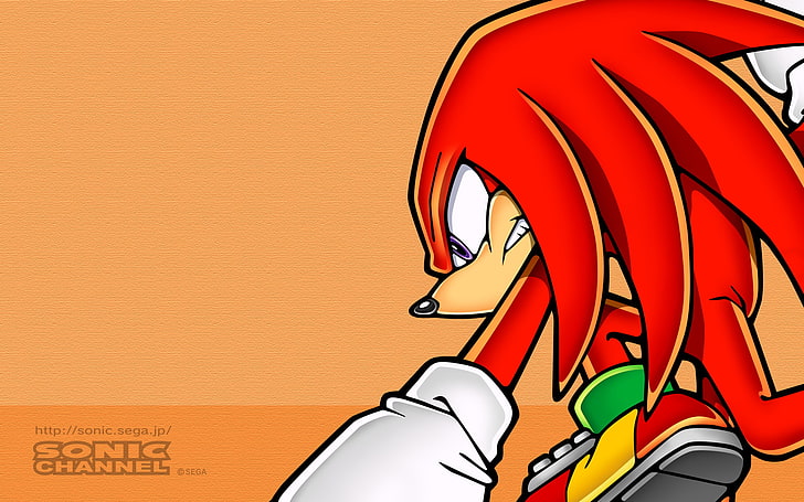 Sonic the Hedgehog, Sega, Knuckles, text, sign, red, communication, HD wallpaper