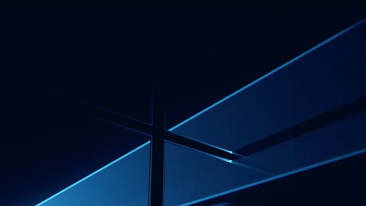 Microsoft Windows 10 Desktop Wallpaper 02, blue, shape, dark HD wallpaper