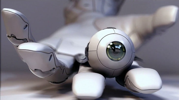 white robot hand, technology, Hi-Tech, hands, digital art, eyes, HD wallpaper