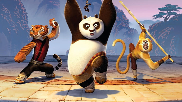 Kung Fu Panda digital wallpaper, movies, animated movies, representation, HD wallpaper