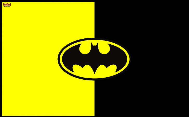 Batman Logo Illustration, yellow and black Batman logo, Cartoons
