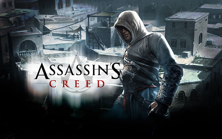 Assassin's Creed poster, assassins creed, city, character, name, HD wallpaper
