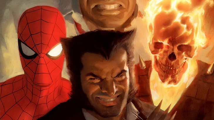 HD wallpaper: Marvel Superheroes wallpaper, comics, Wolverine, Spider-Man, Ghost  Rider | Wallpaper Flare
