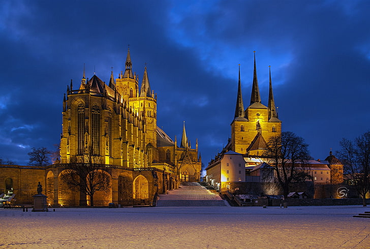Cathedrals, Architecture, Building, Erfurt Cathedral, Germany, HD wallpaper