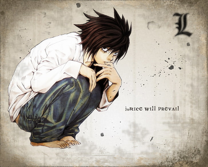 Anime, Death Note, Boy, L (Death Note), HD wallpaper