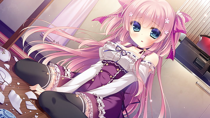 pink haired anime girl, hakoniwa logic, iriya koko, visual novel, HD wallpaper