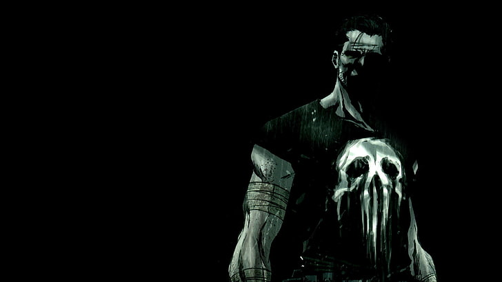 man in black shirt illustration, The Punisher, Frank Castle, Marvel Comics