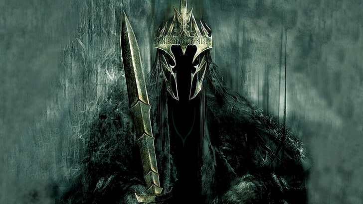 undead knight digital wallpaper, sword, crown, The Sorcerer King