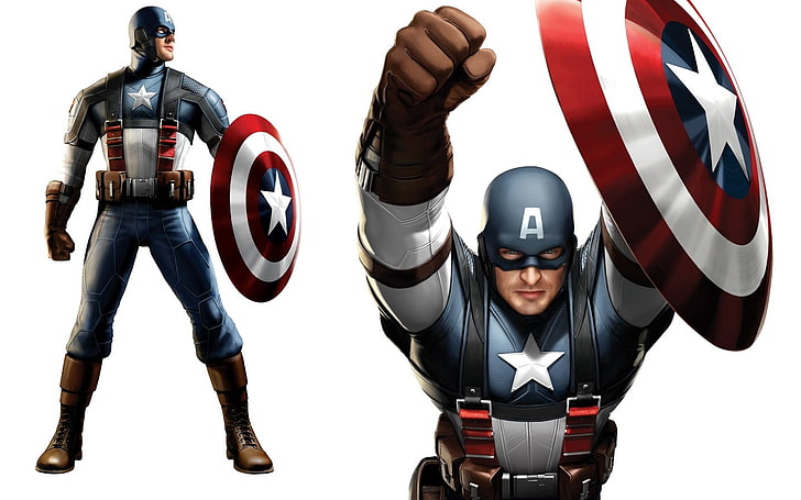 Marvel Comics, Captain America, shield, white background, front view