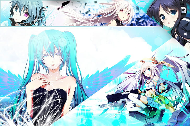 Vocaloid, anime, Hatsune Miku, Black Rock Shooter, HD wallpaper