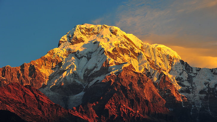 summit, mount annapurna, himalayan ranges, himalayas, annapurna himalayan range, HD wallpaper