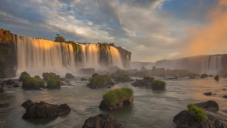 Niagara Falls, river, waterfall, Brazil, Iguazu Falls, nature, HD wallpaper