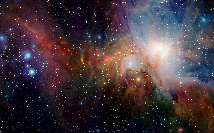 galaxy illustration, nebula, Horsehead Nebula, space, stars, lights, HD wallpaper