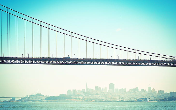 bridge, San Francisco, Golden Gate Bridge, mist, cityscape, HD wallpaper