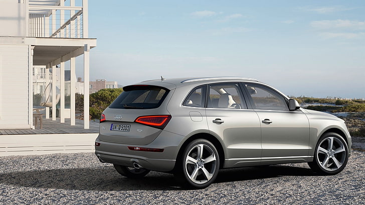 Audi Q5, silver cars, vehicle, transportation, mode of transportation, HD wallpaper