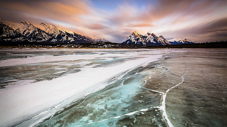 Plateau frozen lakes-Windows 10 HD Wallpaper, snow, cold temperature HD wallpaper