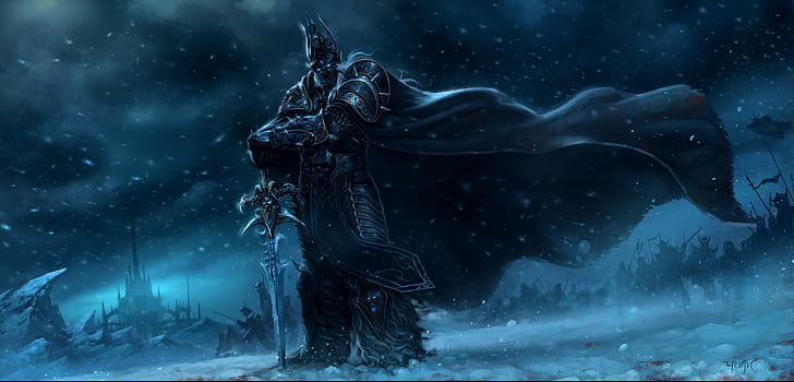 Arthas, World of Warcraft, artwork, Lich King, World of Warcraft: Wrath of the Lich King, HD wallpaper