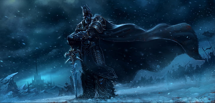 knight holding sword digital wallpaper, artwork, World of Warcraft