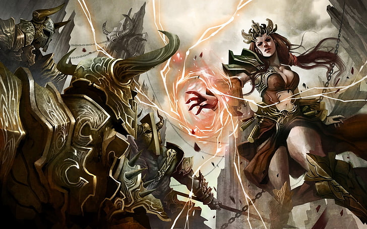 game character illustration, Diablo, Diablo III, video games