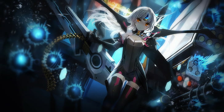 anime girls, video game characters, thigh-highs, Eve (Elsword)