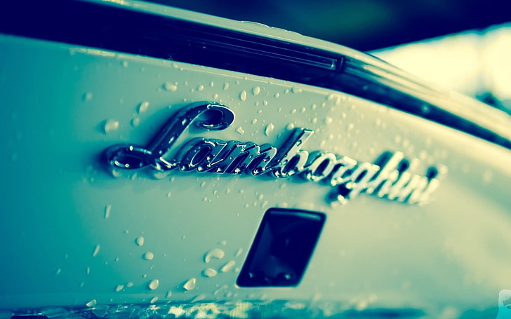 Lamborghini emblem, car, filter, close-up, no people, selective focus, HD wallpaper