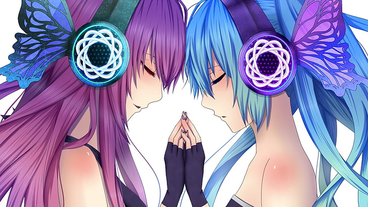 purple and blue haired anime characters, Vocaloid, Megurine Luka