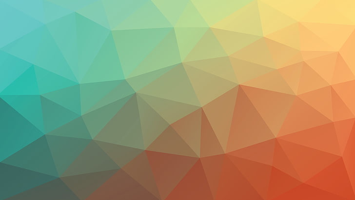 orange and teal cubist painting, pattern, abstract, backgrounds, HD wallpaper