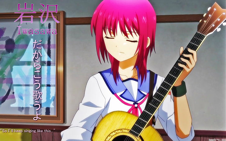Anime, Angel Beats!, Masami Iwasawa, musical instrument, playing