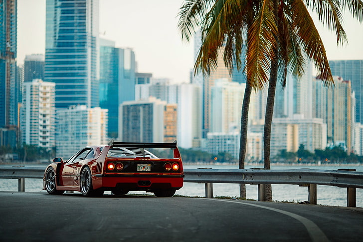 Hd Wallpaper The City Morning Photographer Ferrari F40 Florida Miami Wallpaper Flare