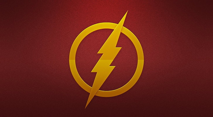 flash logo, DC Comics, The Flash, superhero, yellow, sign, communication, HD wallpaper