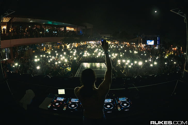 Rukes, photography, crowds, lights, DJ