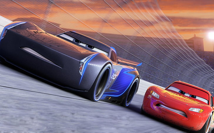 Disney Cars movie, Cars 3, Lightning McQueen, Jackson Storm, HD wallpaper