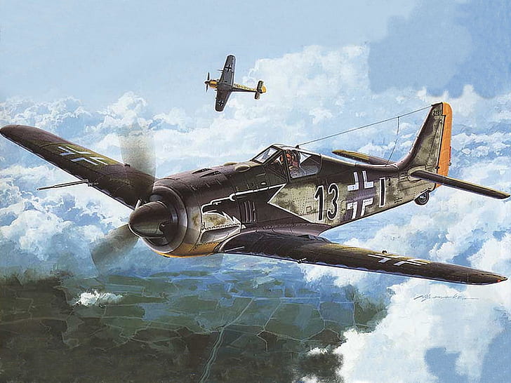 Fighter Focke Focke Wulf FW190 Aircraft Antique HD Art, Germany, HD wallpaper