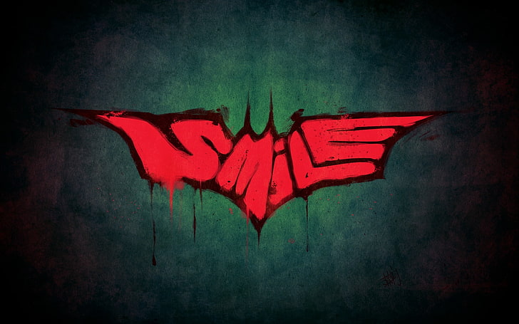 red and black Batman smile wallpaper, style, Joker, grunge, illustration