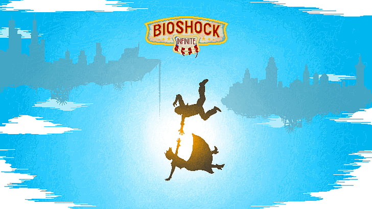 Bioshock Infinite digital wallpaper, pixel art, Booker DeWitt