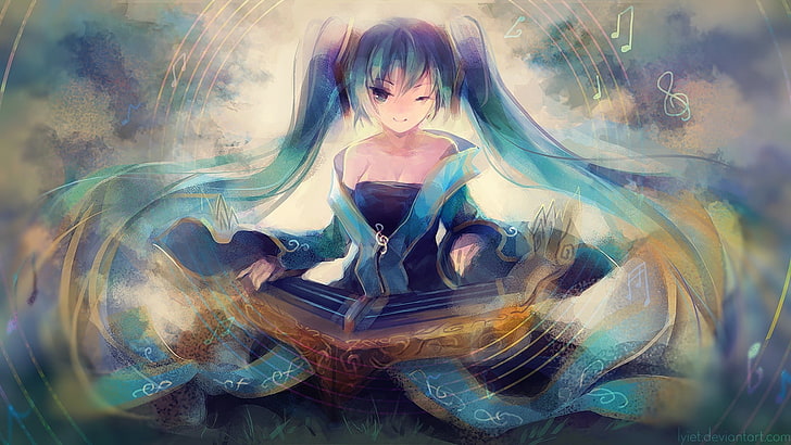 blue-haired female character, anime, League of Legends, Sona (League of Legends), HD wallpaper