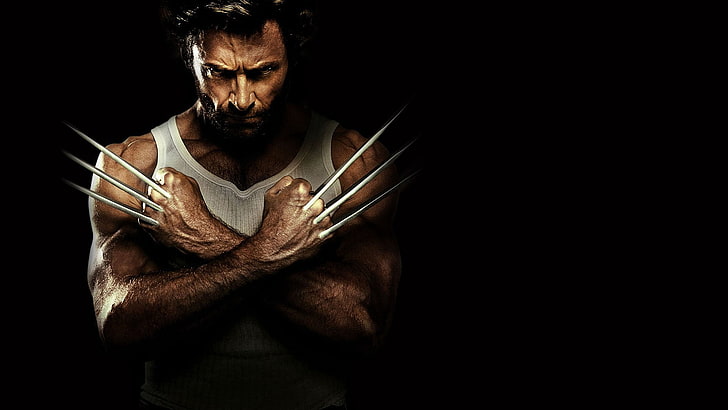 X-Men, X-Men Origins: Wolverine, one person, black background, HD wallpaper