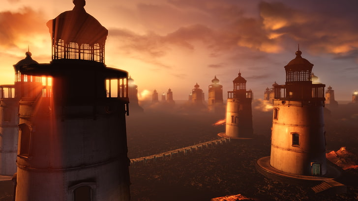lighthouse, BioShock, BioShock Infinite, video games, screen shot, HD wallpaper